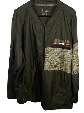 Nike Shield Salute To Service San Francisco 49ers 1/2 Zip Jacket Mens 2XL Green